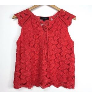 Laundry By Shelli Segal Red Lace Top